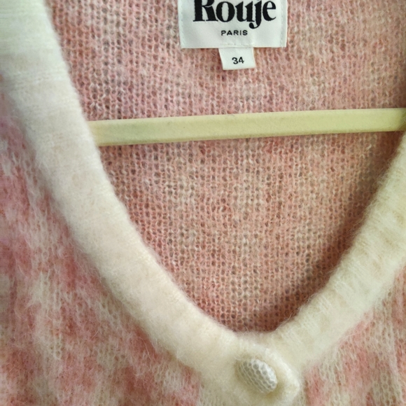 Rouje Ronny pink checkered cardigan (size 34 = XS) NwoT - Picture 4 of 5